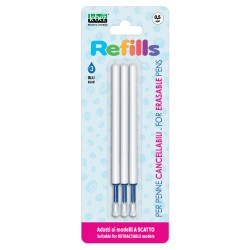 Set 3 refill cancellabili blu per penne a scatto