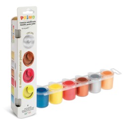 Bl.6 vasetti tempera 25ml colori metal