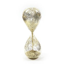 Clessidra vetro sabbia oro h 25 in conf. regalo