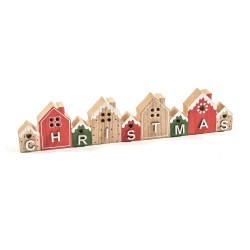 Decoro legno Casette Christmas 30x6