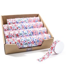 Nastro fiorato in tessuto 2,5x270 colori assortiti