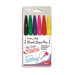 Taschina 6 Pennarelli Brush Sign Pen p. pennello