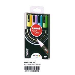 Astuccio appendibile 4 UniPosca PC5 colori pastel