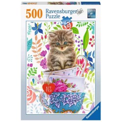 PUZZLE RAVENSBURGER 500 PEZZI. GATTINO IN TAZZA
