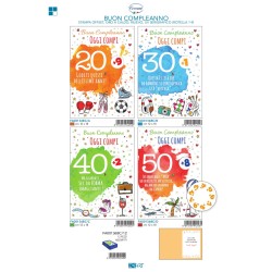 Sc.12 Bg.Compleanno 20-30-40-50 + ruota 1/9 12x18