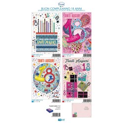 Sc.12 Bg.Compleanno 18 Anni 4 sog c/oro 12x18