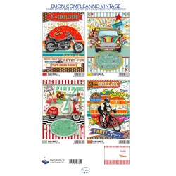 Sc.12 Bg.Compleanno Vintage 4 soggetti 12x18