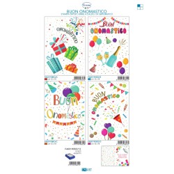Sc.12 biglietti Buon Onomastico 4 soggetti 12x18