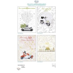 Scatola 12 Biglietti Anniversario 25-50-4 sg 12x18