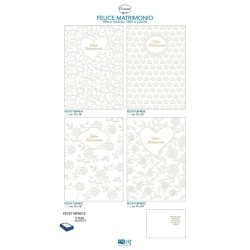 Sc.12 Biglietti Matrim perlati rilievo 4 sg 12x18