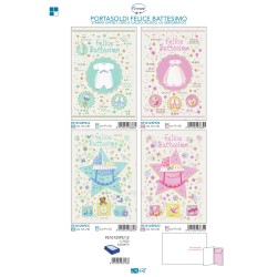 Sc.12 Bg.Battesimo portasoldi 4 soggetti 12x18