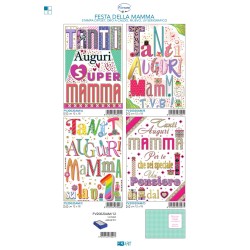 Scatola 12 Biglietti AUGURI MAMMA  4 sogg 12x18