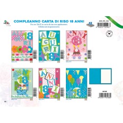 Sc.12 Bg Compleanno 18 anni Carta di Riso 6sog