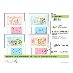 Sc.12 Biglietti Nascita portasoldi 4 sogg 12x18