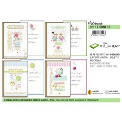 Scat.12 Biglietti MATRIMONIO PASTELLO 4 sogg 12x18