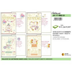 Scat.12 Biglietti MATRIMONIO PASTELLO 4 sogg 12x18
