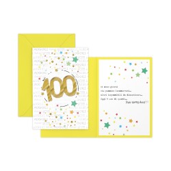 Sc.6 biglietti compleanno 100 anni 1 sog 12x18
