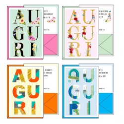 Scat.12 Biglietti AUGURI Portasoldi-4 sogg-12x18