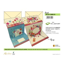 Sc.12 Biglietti Auguri Fiori PopUp 2sog 12x18