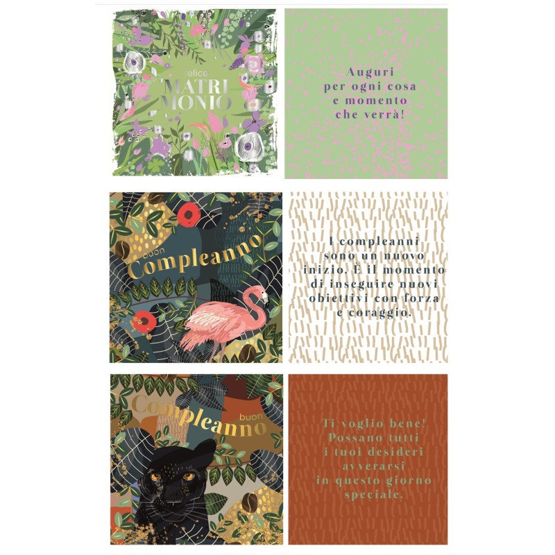 Esp. 54 Biglietti AUGURI cm.15x15 CON FARFALLA Ugotesi - marchi generici | Auguri 