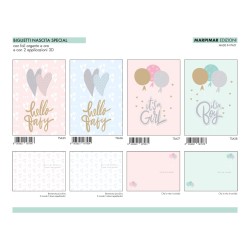 Scatola 12 Biglietti NASCITA con 3D 4 sogg. 12x18