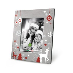 Cornice legno Natale renne 13x18