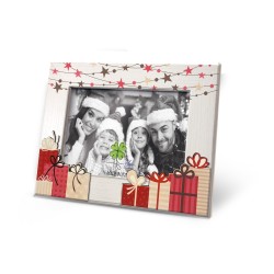 Cornice legno Natale con regali 13x18