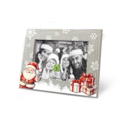 Cornice legno Natale con Babbo Natale 13x18