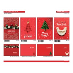 Sc.12 Bigl.Natale Rosso 4 sogg con foil arg.12x18