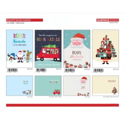 Sc.12 Biglietti Natale Allegro c/glitt 4 sog.12x18