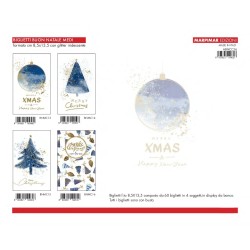 Display 60 biglietti Natale 8,5x13,5 4 soggetti