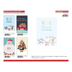 Display 60 biglietti Natale 8,5x13,5 4 soggetti