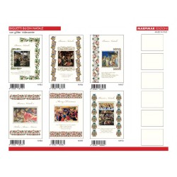 Sc.12 Biglietti Natale Relig.c/glitter 6 sog 12x18