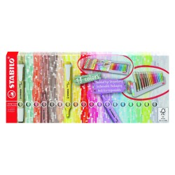 Deskset 18 Evidenziatori Stabilo SWING pastel+natu
