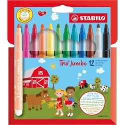 Astuccio 12 Stabilo TRIO JUMBO