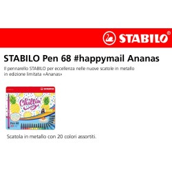 Pen 68 scatola metallo 20 colori Happymail Ananas