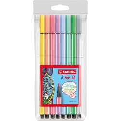 Astuccio 8 Pennarelli Stabilo Pen 68 colori pastel