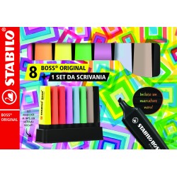 Deskset  8 Stabilo BOSS Fluo-Pastel-Nat.Col+NE