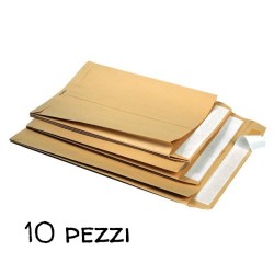 Cf. 10 Buste sacco avana 2 soffietti 100 g. 23x33