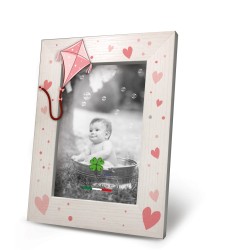 Cornice legno tag legno Aquilone rosa 13x18