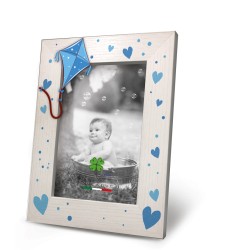 Cornice legno tag legno Aquilone azzurro 13x18