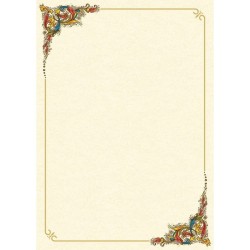 10 Diplomi perg. Avorio bordo/angoli Oro A4 160gr