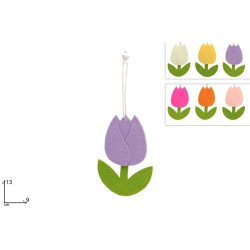 Tulipano feltro appendibile h13 6 colori