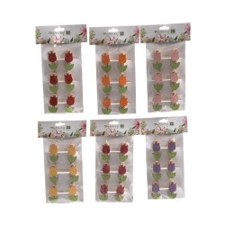 Cf.6 mollette tulipano 4.5cm 6 colori