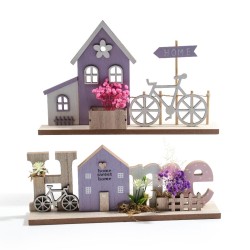 Decoro Home legno 2 soggetti 30x6 h18