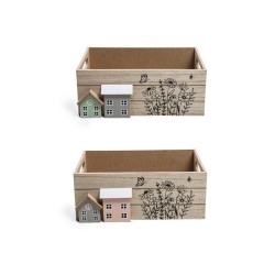 Cassetta portaoggetti legno 24x15 h10