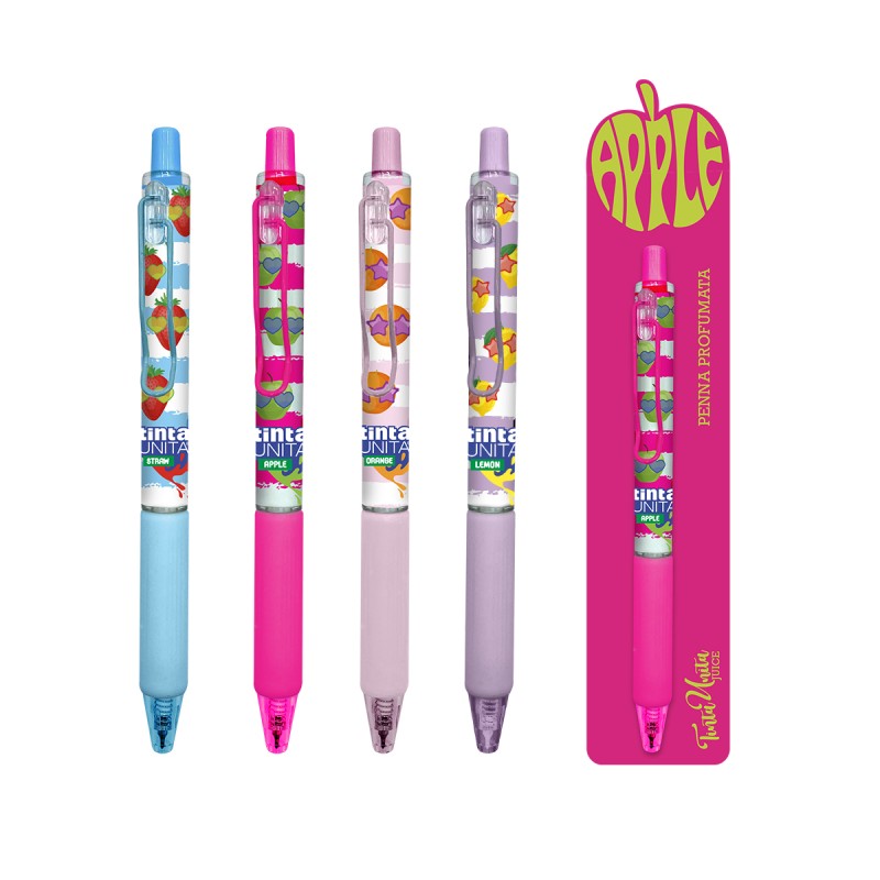 Penna in Blister  TU JUICE grip silicone profumato Pool Over - Tinta Unita | Penne a sfera 