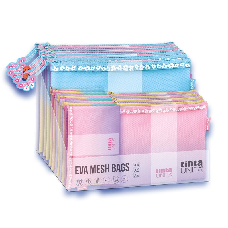 Espositore 36 Eva Mesh Bags TU BE HAPPY Pool Over - Tinta Unita | Buste con zip 