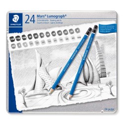 Astuccio met. 24 matite Lumograph 1x 24 gradazioni