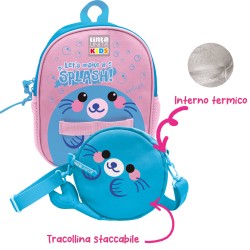Zainetto 2 in 1 poliestere TU KIDS  f.to 14,5x4cm Pool Over - Tinta Unita | Mini Zaini 